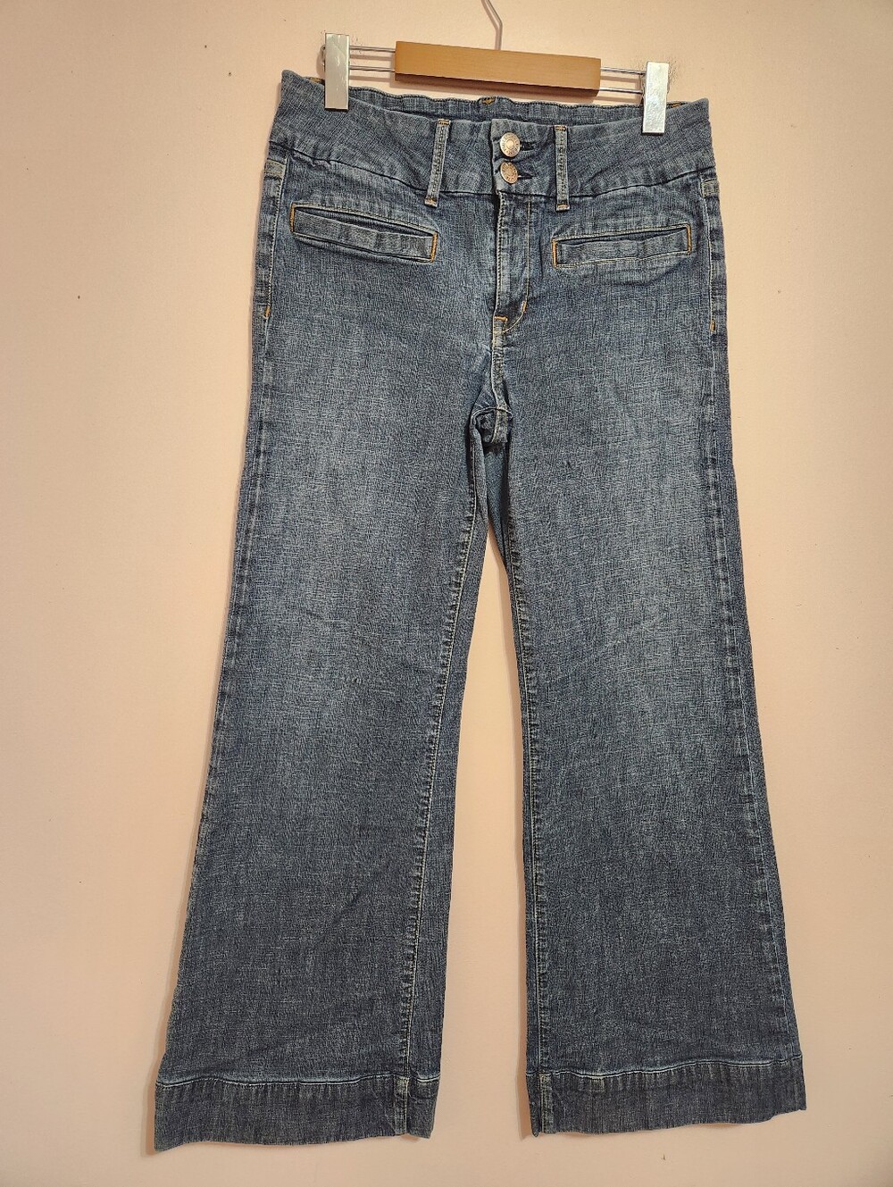 Y2K Fidelity Denim Aloe Trouser Wide Leg Mid Rise Dark Wash Vintage Jeans Sz 31